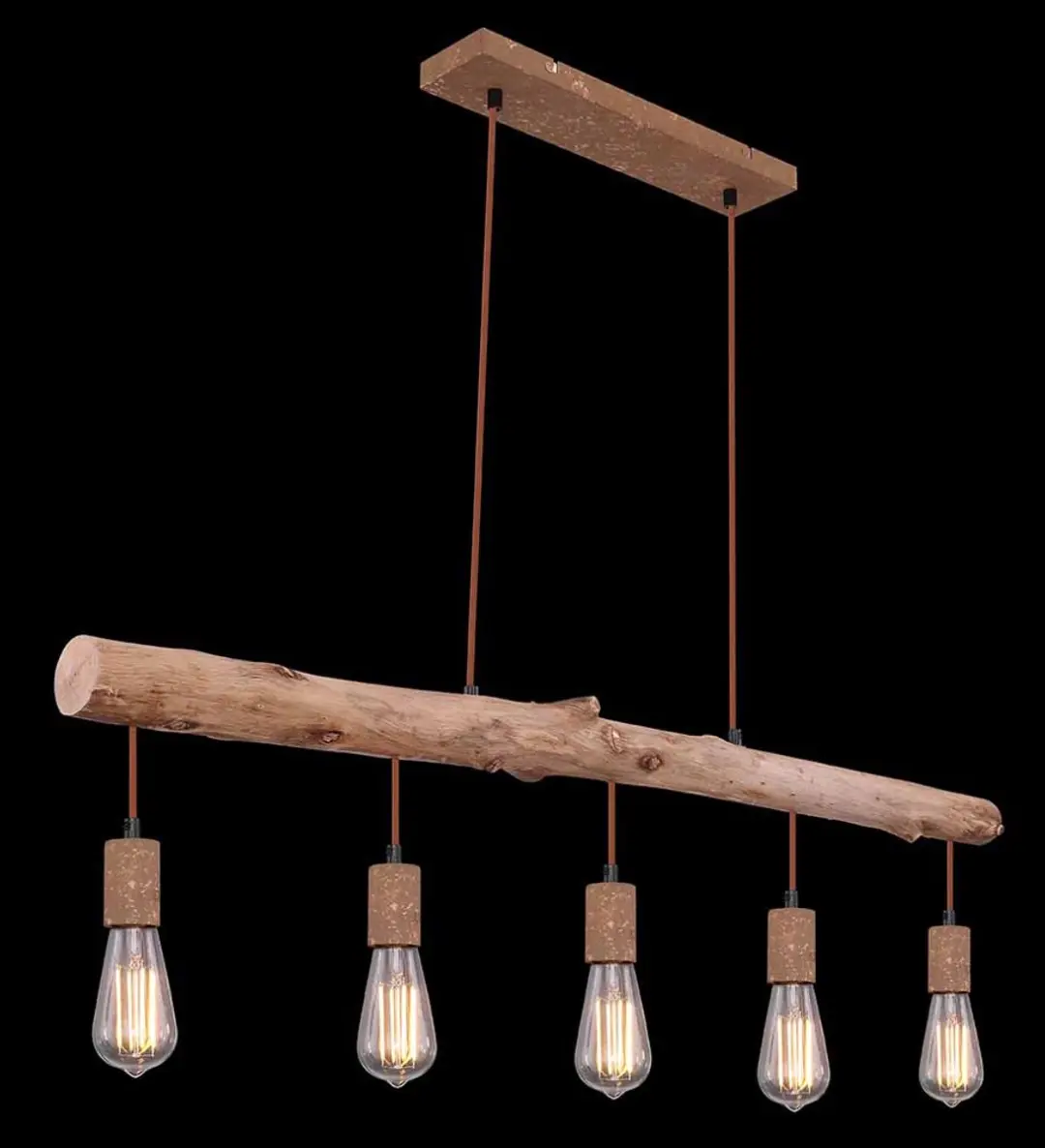 Globo Jakob Hanglamp E27 - 5 Lichtpunten - Bruin