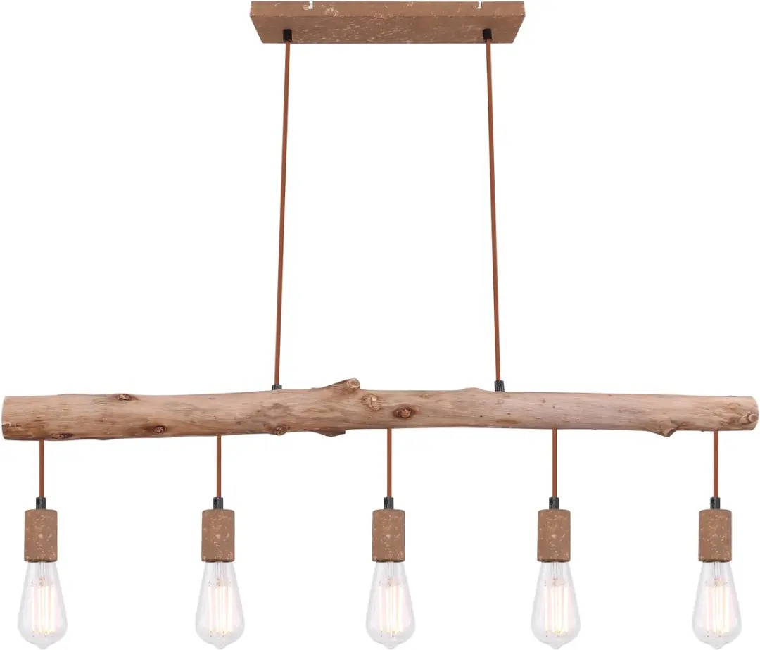 Globo Jakob Hanglamp E27 - 5 Lichtpunten - Bruin - afbeelding 6 van 6