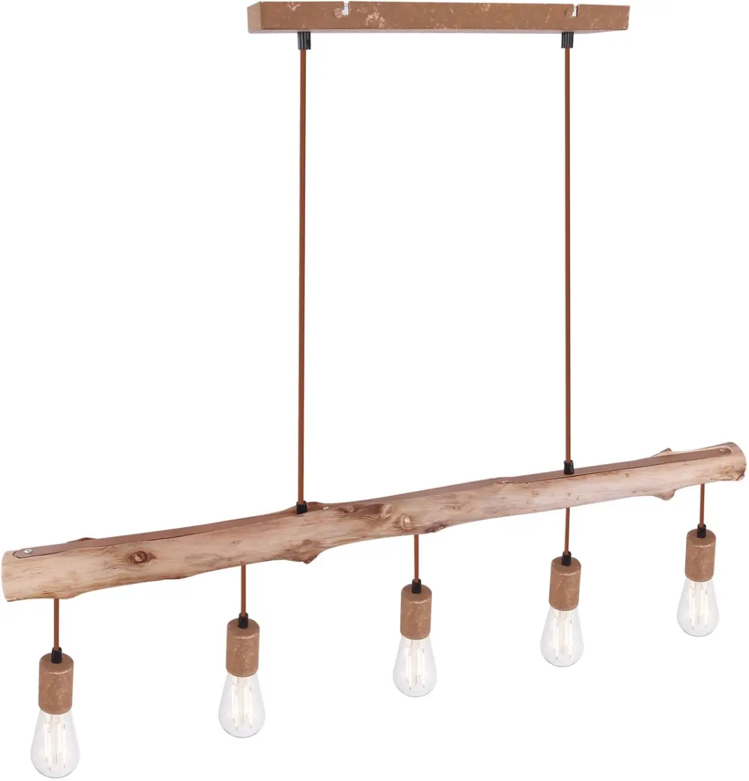 Globo Jakob Hanglamp E27 - 5 Lichtpunten - Bruin