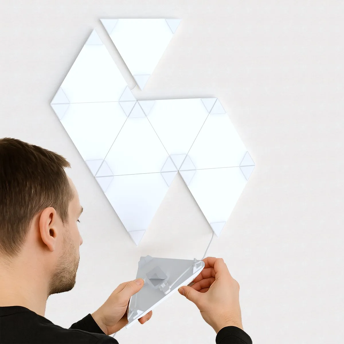 Calex Smart Triangle LED Wandlamp RGBIC - 9 Panelen - Wifi App Bediening