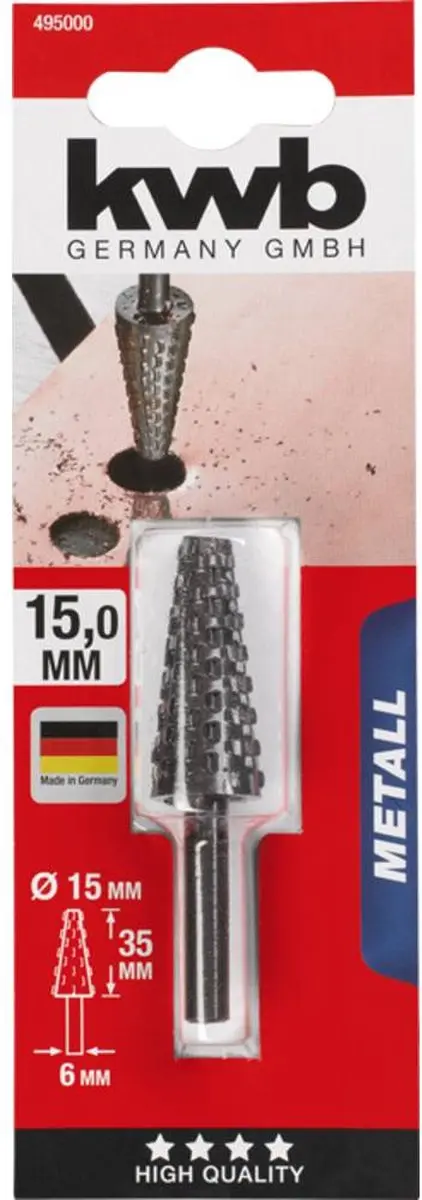 KWB Profielrasp Conisch Ø15x35mm - Non-ferro & Hout