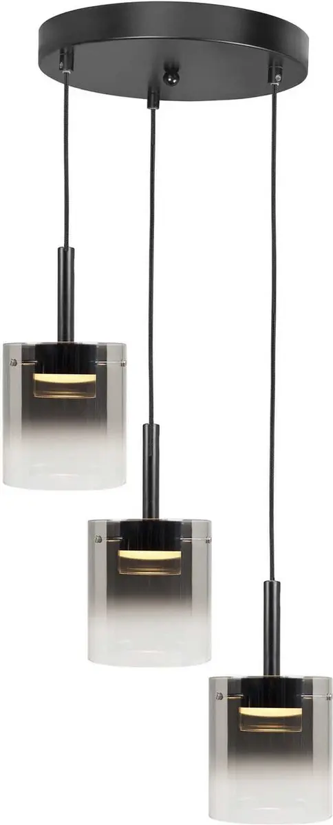 HighLight Salerno Hanglamp - 3 Lichts - Zwart