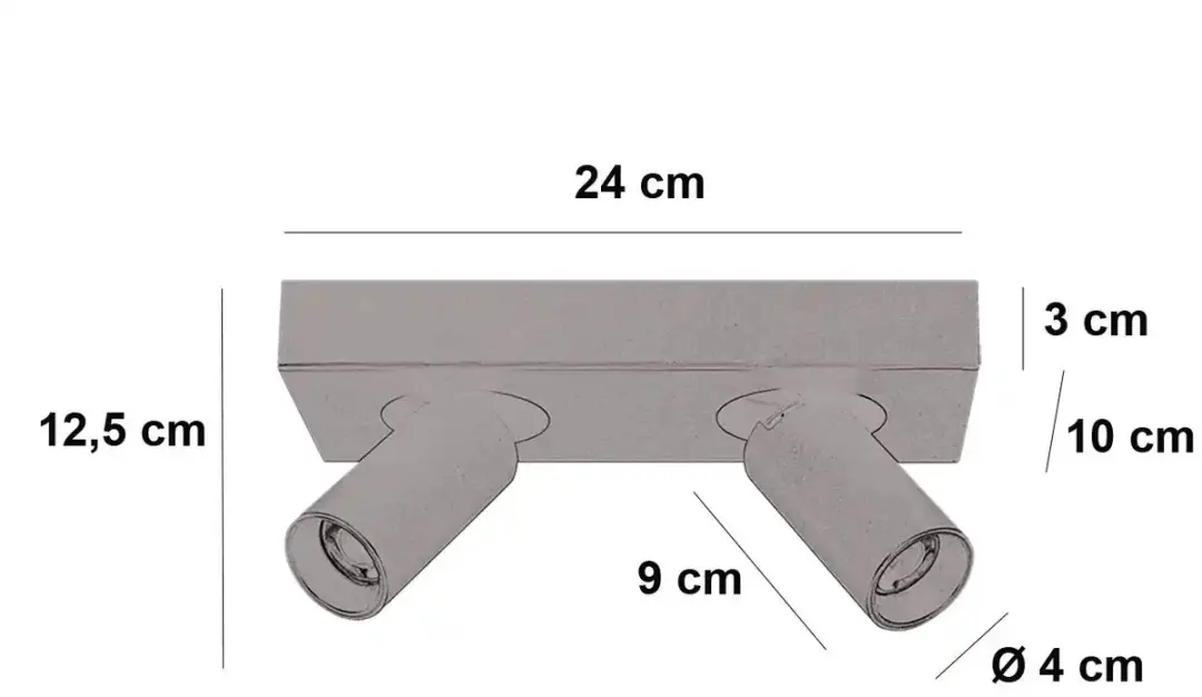 Highlight Spot Eliano 2 Lichtsarmatuur 24cm - Brons/Zwart