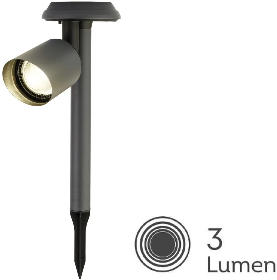 Lumineo Solar Prikspotjes 6 Stuks - 1W - 25cm - Antraciet