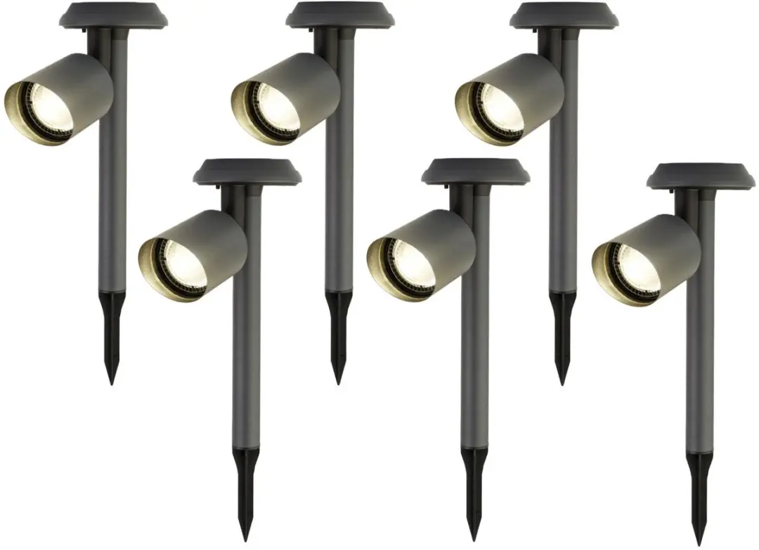 Lumineo Solar Prikspotjes 6 Stuks - 1W - 25cm - Antraciet