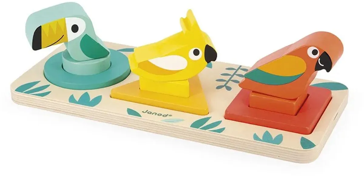 Janod Tropik J08266 Vormenpuzzel Vogels
