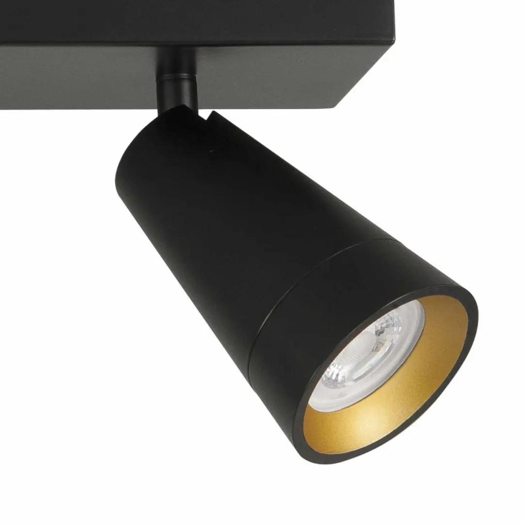 Highlight Opbouwspot Petunia GU10 - 3-voudig - 65cm - Zwart Goud Metaal