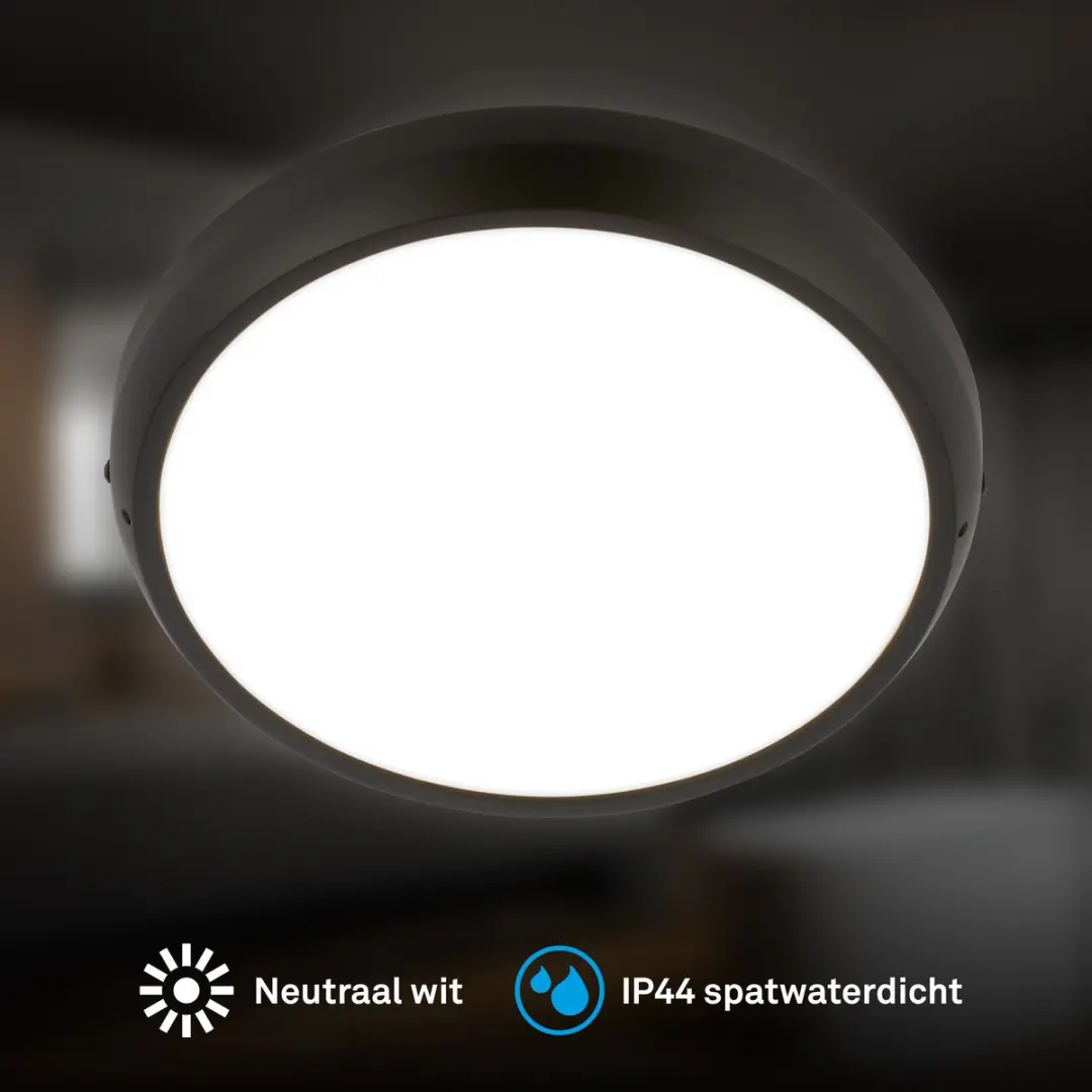 Briloner Navaro LED Plafondlamp 18W - Ø27cm - Zwart