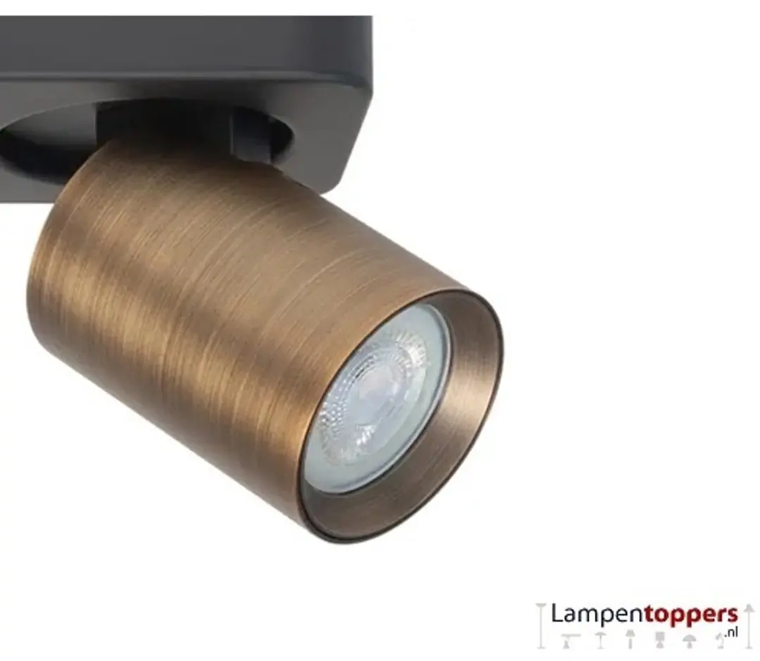 Highlight Oliver Opbouwspot 3-voudig GU10 - 35cm - Brons/Zwart
