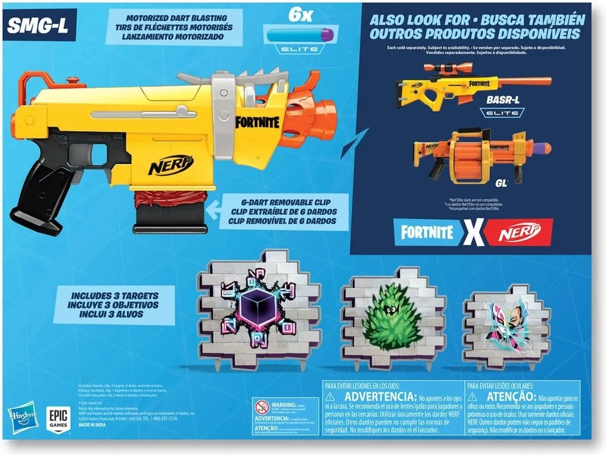 Nerf Fortnite SMG-L E8890 - 4x C-cellen - afbeelding 6 van 6