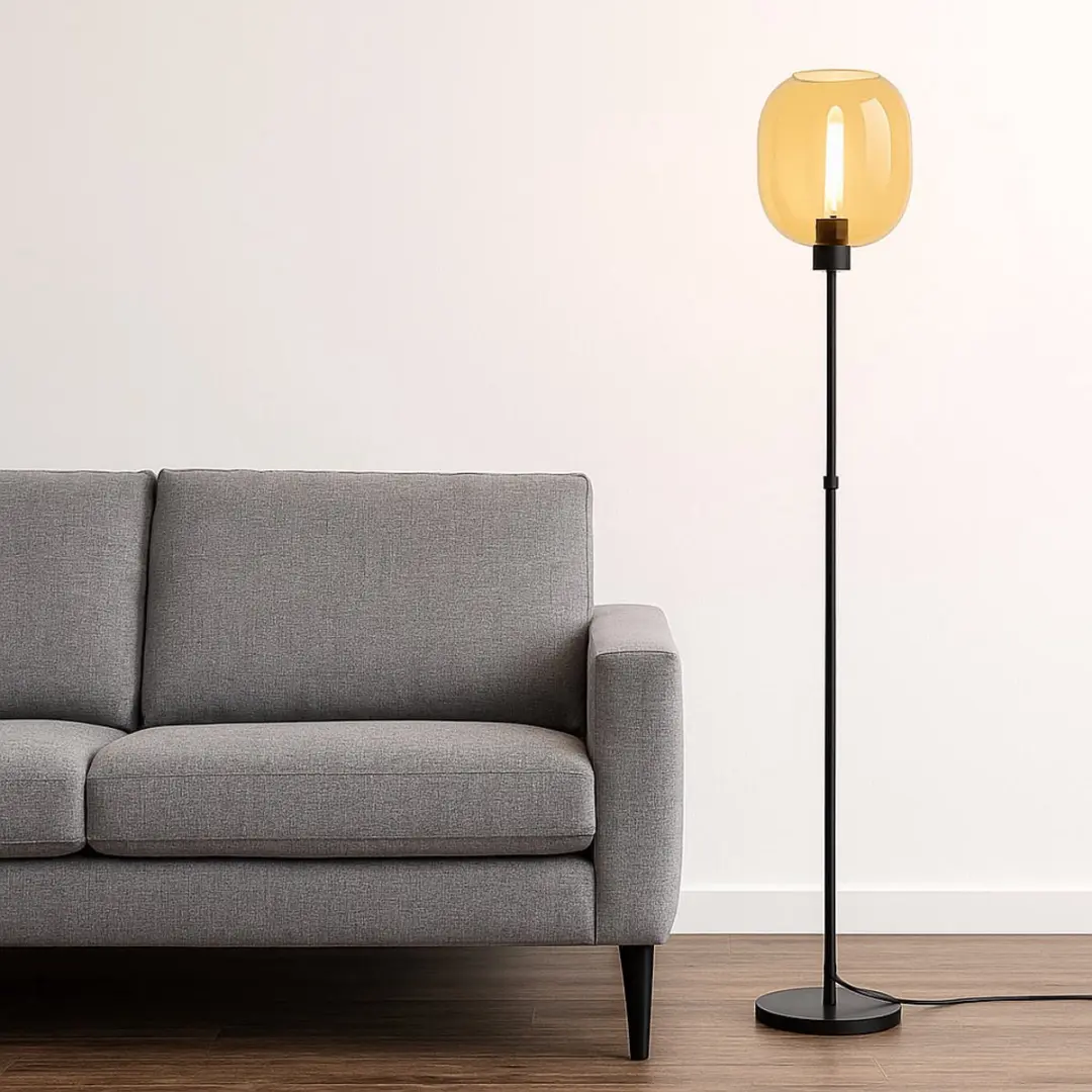 Highlight Vloerlamp Bellini - 134-190cm Amber/Zwart