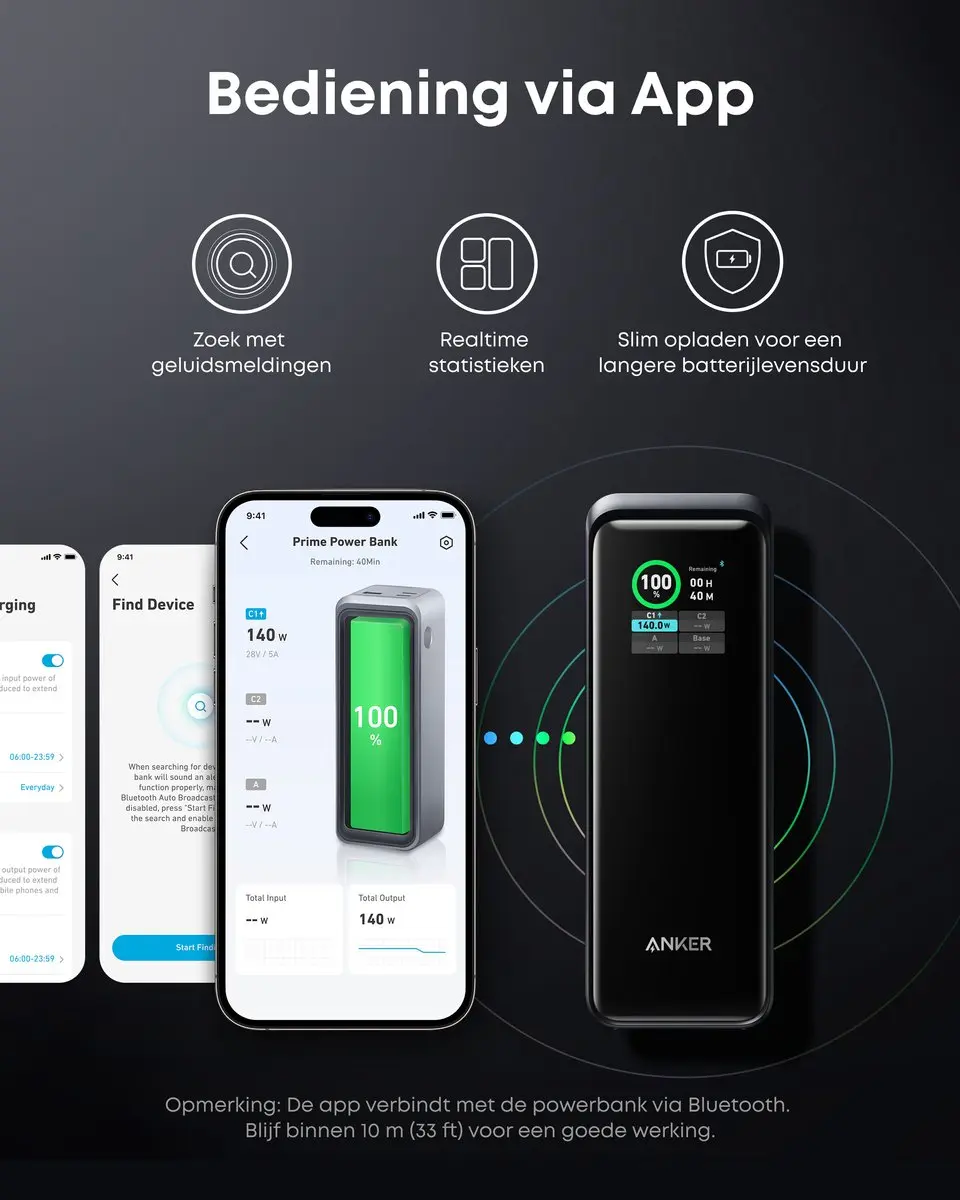 Anker Prime Powerbank 27650mAh 250W - 3 Poorten - Zwart