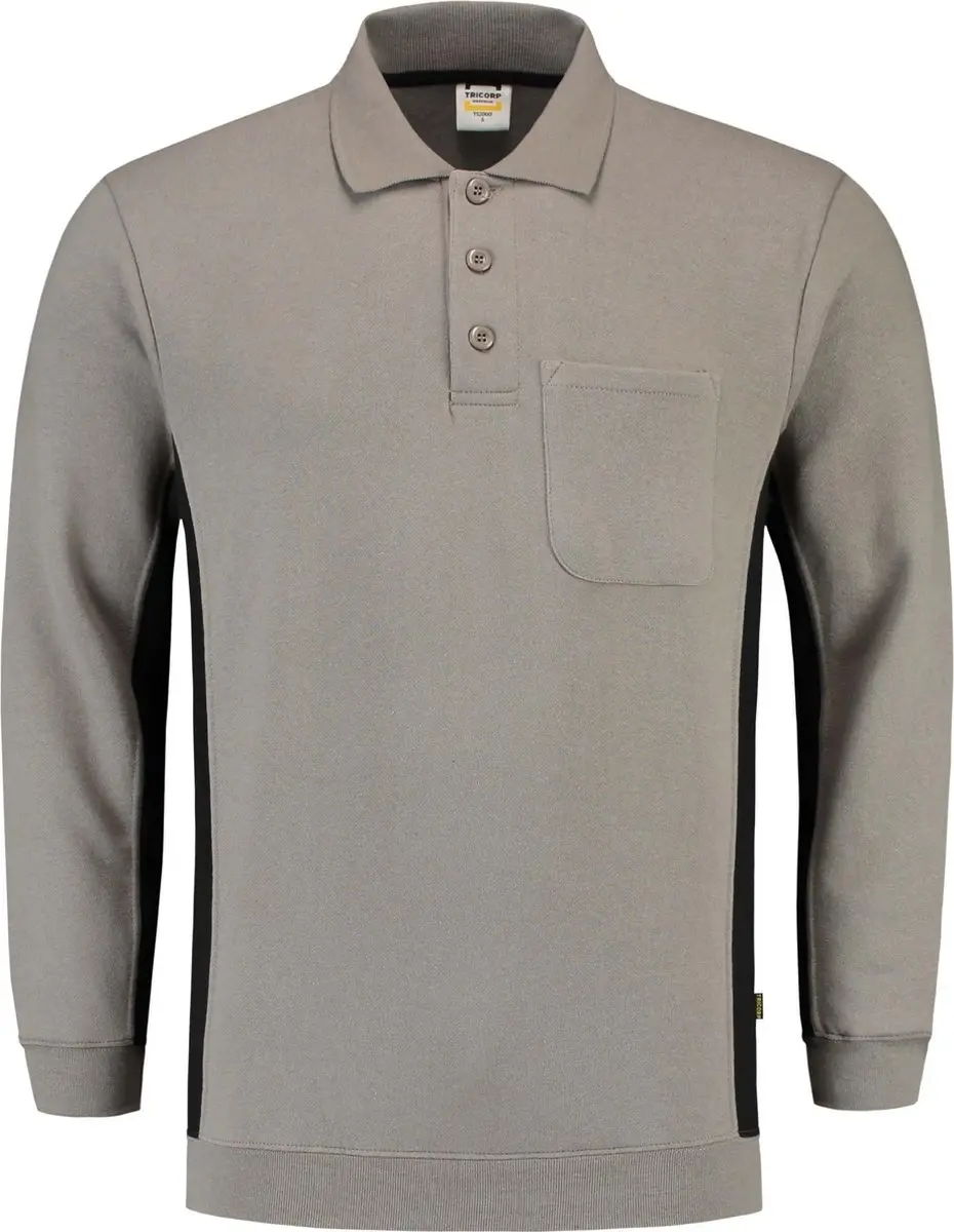 Tricorp Polosweater Bi-Color 302001 - Zwart/Limoengroen - 3XL