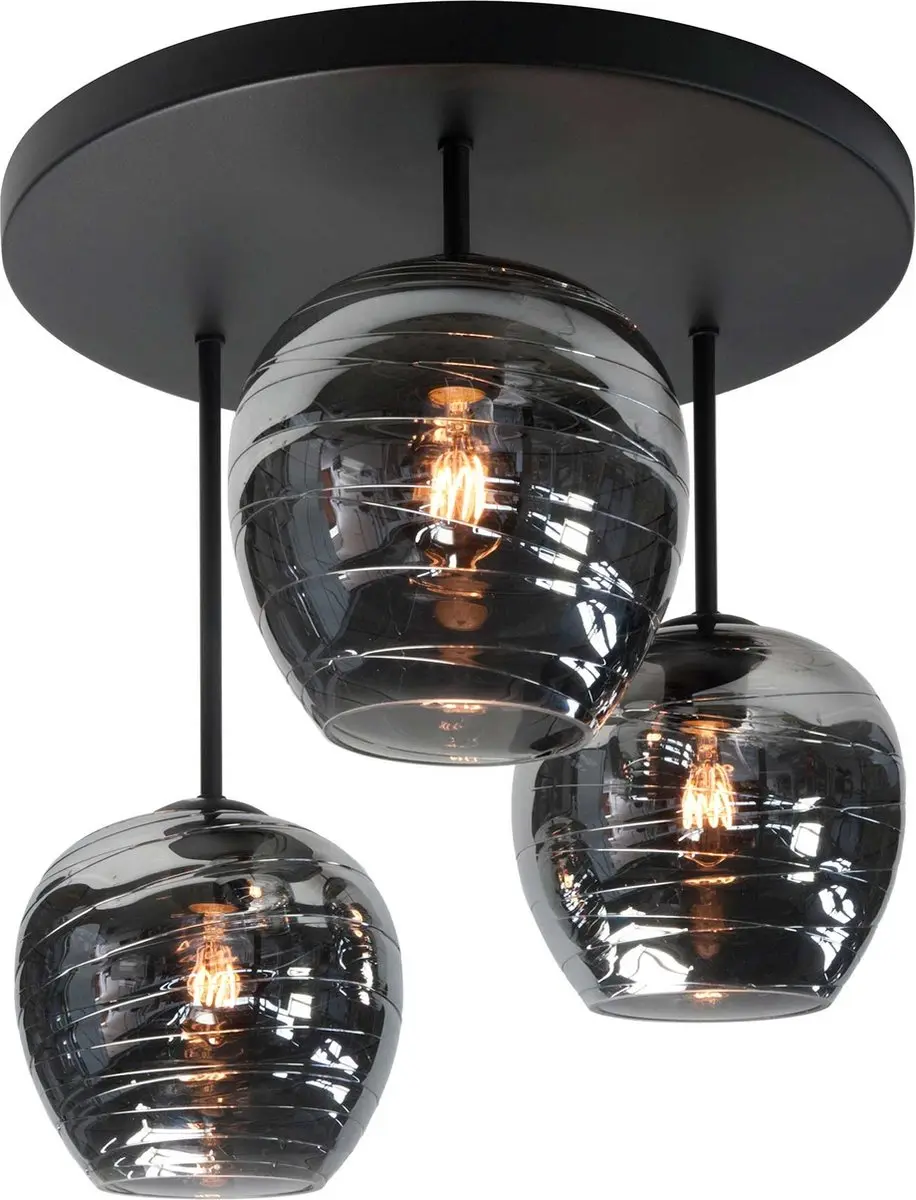 Highlight Fantasy Plafondlamp 3 Lichts Smoke