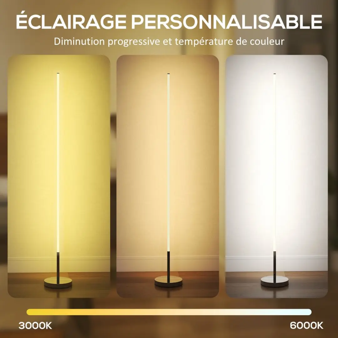 Homcom Vloerlamp Zilver 150cm