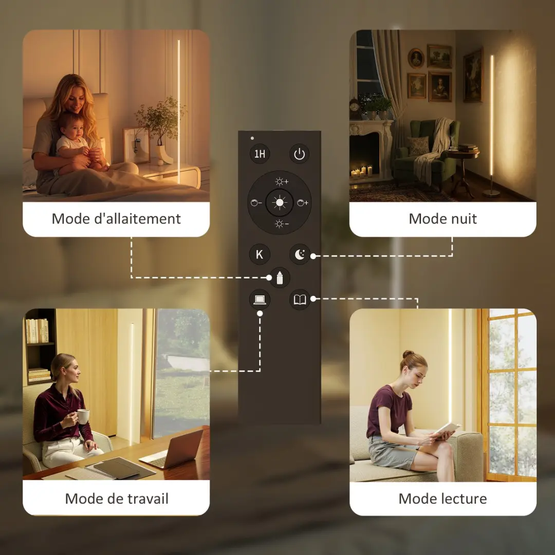 Homcom Vloerlamp Zilver 150cm