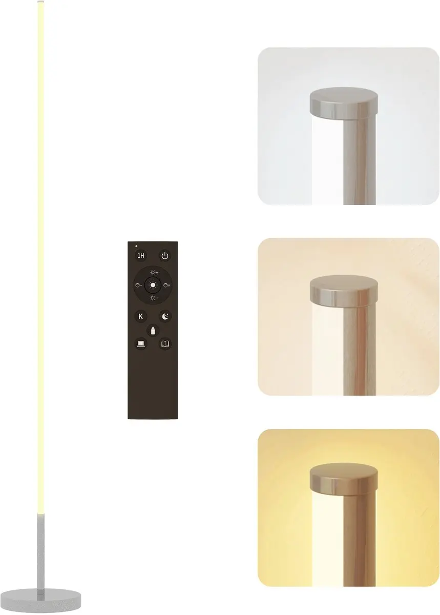 Homcom Vloerlamp Zilver 150cm