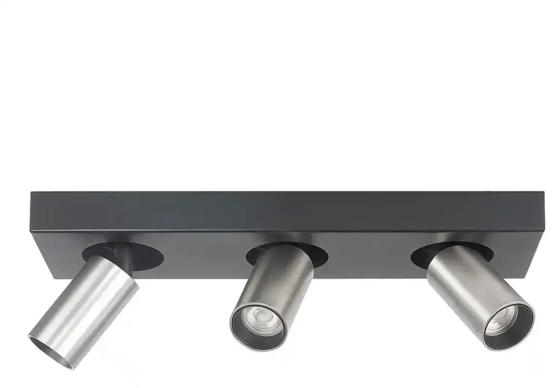 Highlight Spot Eliano 3 Lichts 36cm - 3x10W Warm Wit - Zwart Mat Chroom