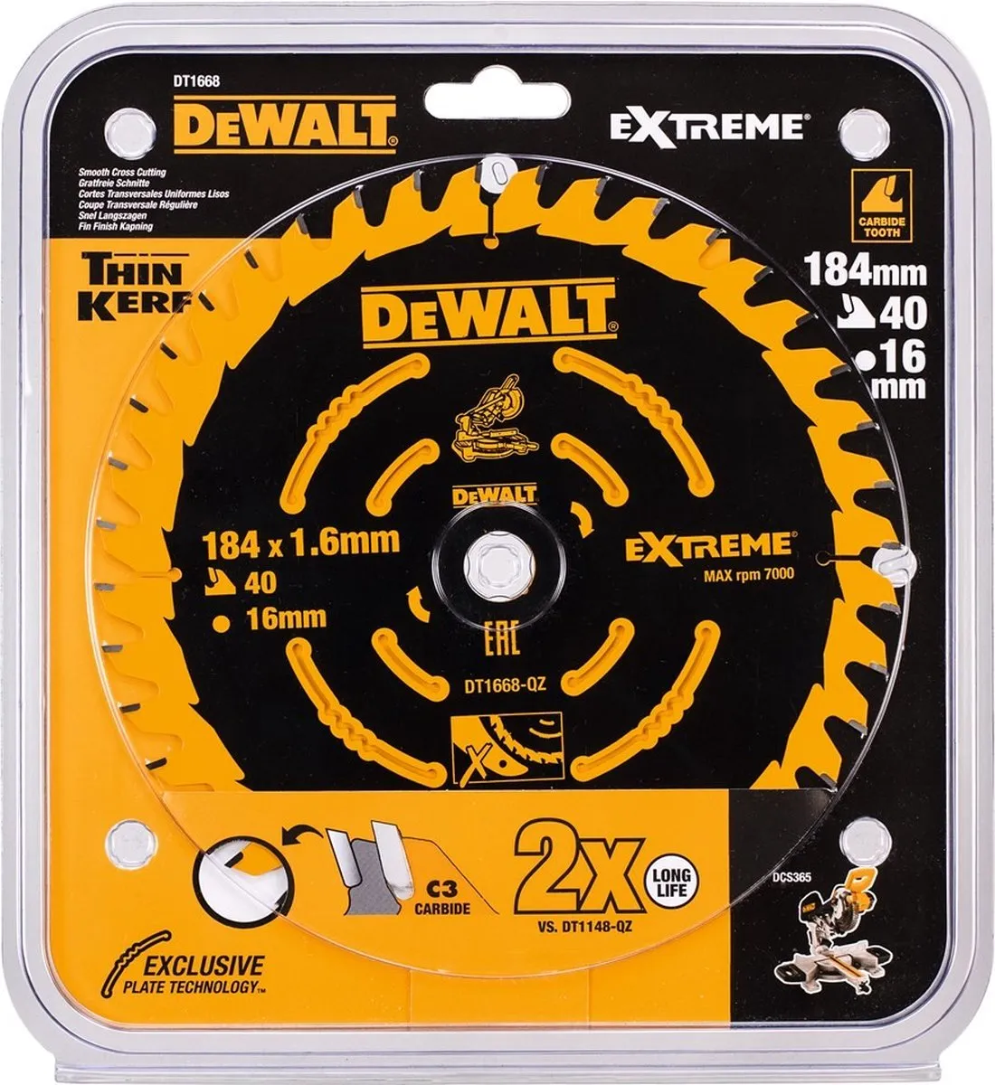 DeWalt DT10303 Extreme Cirkelzaagblad 184mm - Metaal/Hout