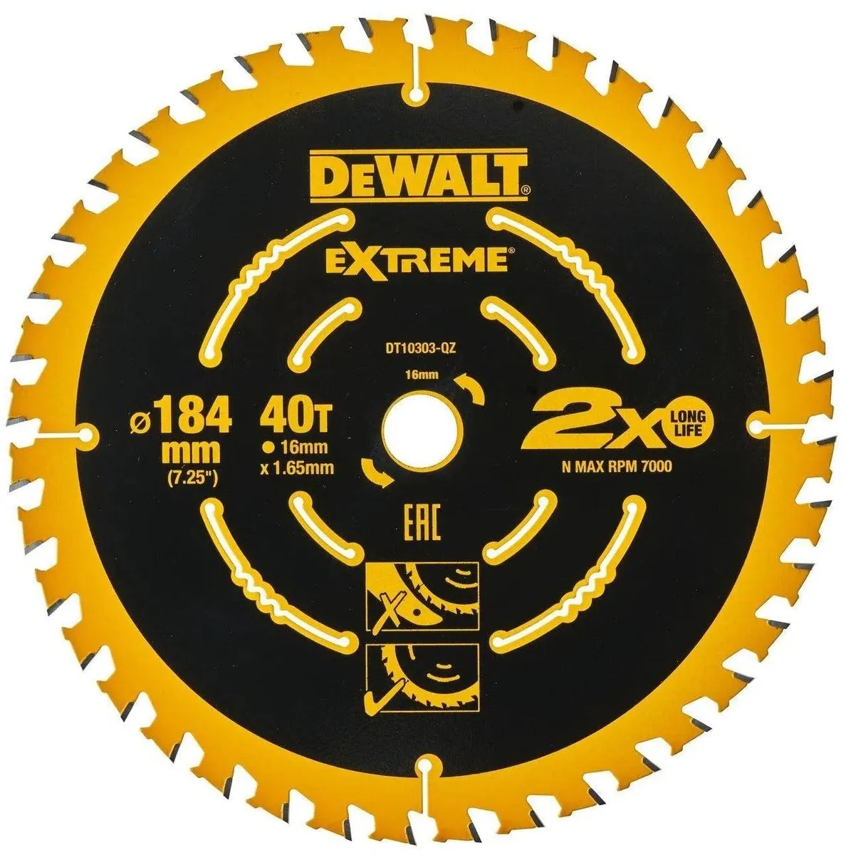 DeWalt DT10303 Extreme Cirkelzaagblad 184mm