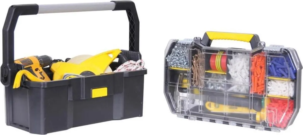 Stanley Gereedschapsbak met Organizer STST1-70317 - 19 inch - Zwart/Geel - afbeelding 6 van 6