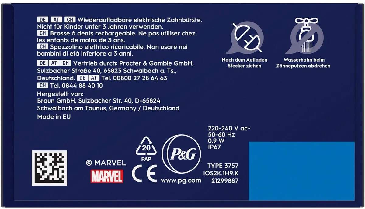 Oral-B iO Kids 6+ Marvel Spiderman Elektrische Tandenborstel - 3 standen - Druksensor - Zwart
