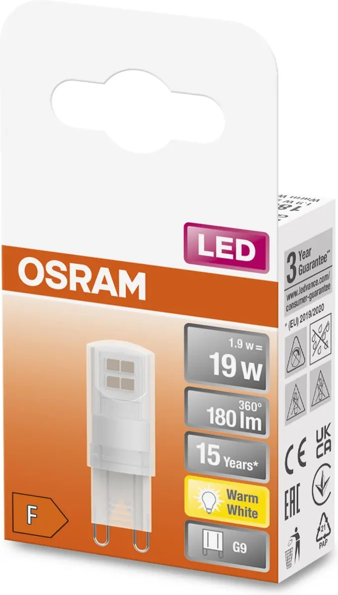 Osram Parathom G9 LED Lamp 1.9W Warm Wit - 6 Stuks