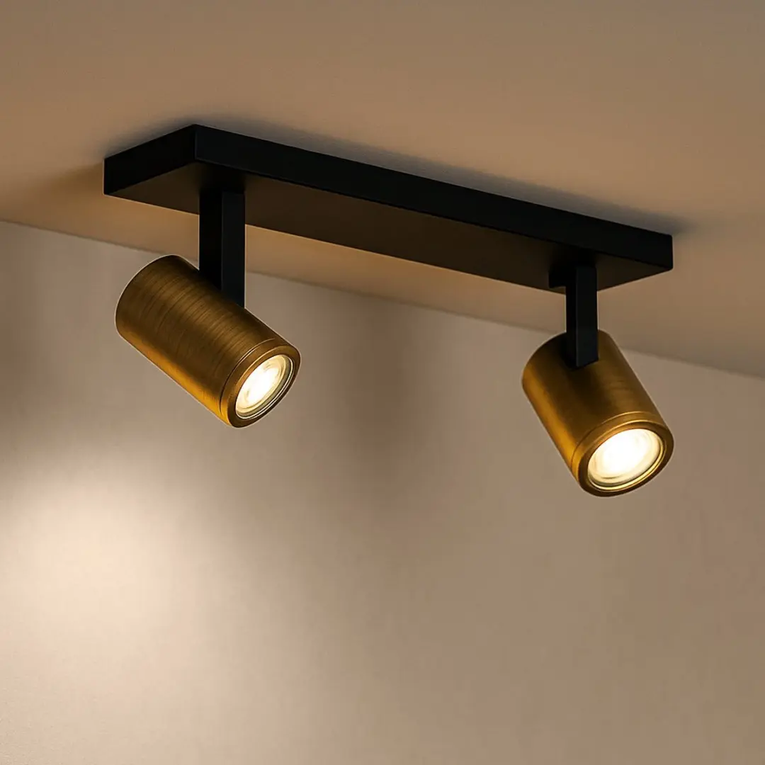 Highlight Aston Opbouwspot - 2-voudig GU10 40cm BronsZwart