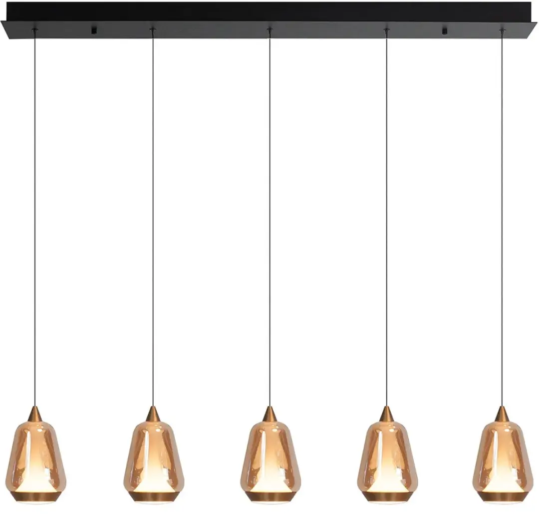 Highlight Tromba Hanglamp 5x35W - 108cm Amber/Zwart