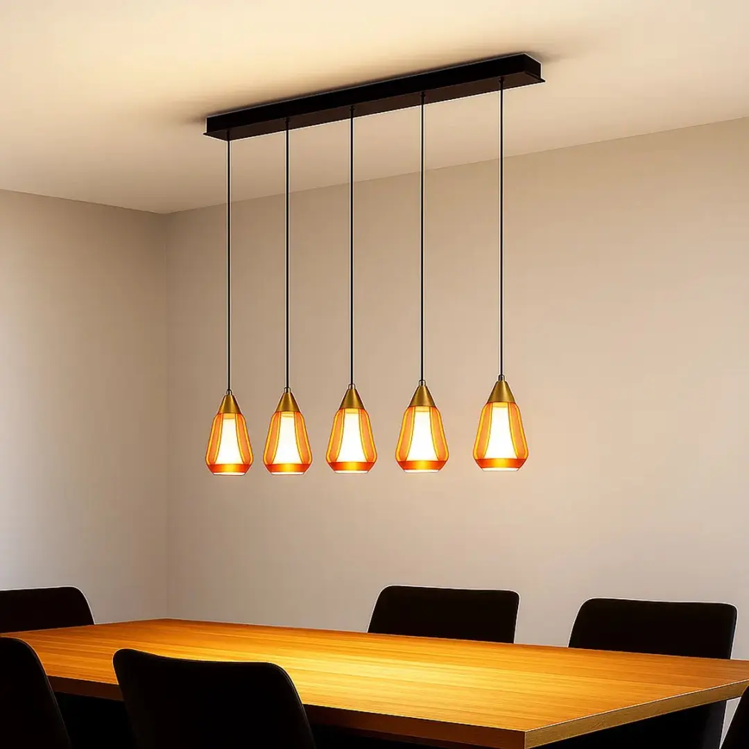 Highlight Tromba Hanglamp 5x35W - 108cm Amber/Zwart