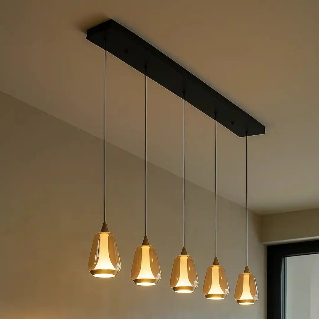 Highlight Tromba Hanglamp 5x35W - 108cm Amber/Zwart