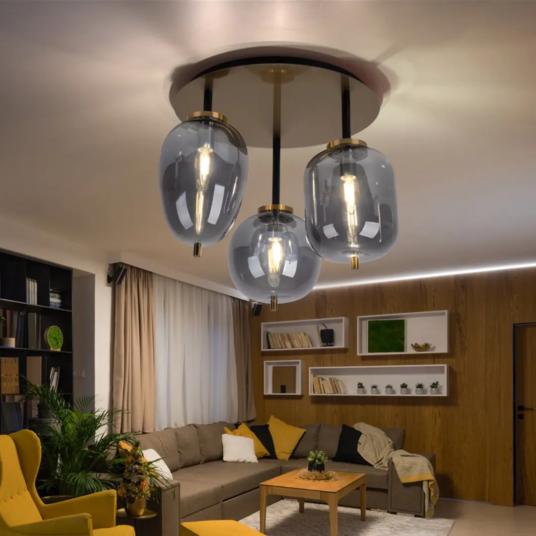 Globo Plafondlamp 3-vlammen D46xH36cm - Grijs