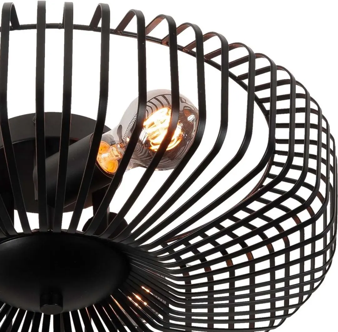 Highlight Nino Plafondlamp 45cm - 3x40W - Zwart