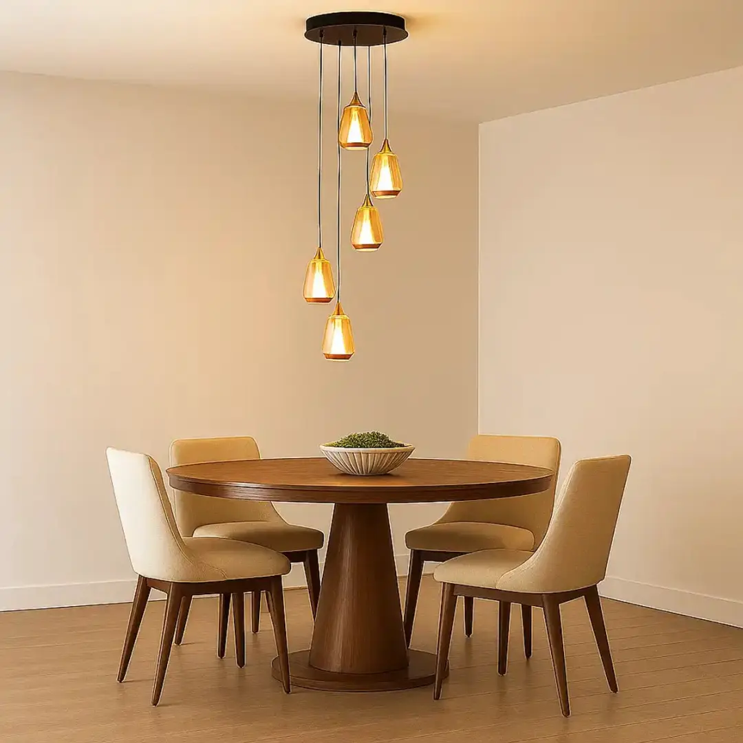 Highlight Tromba 5-lights Hanglamp - Ø30cm Amber/Zwart