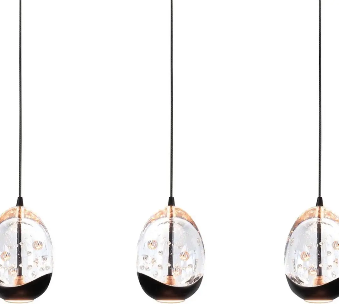 Highlight Clear Egg Hanglamp 115cm - 8L Zwart