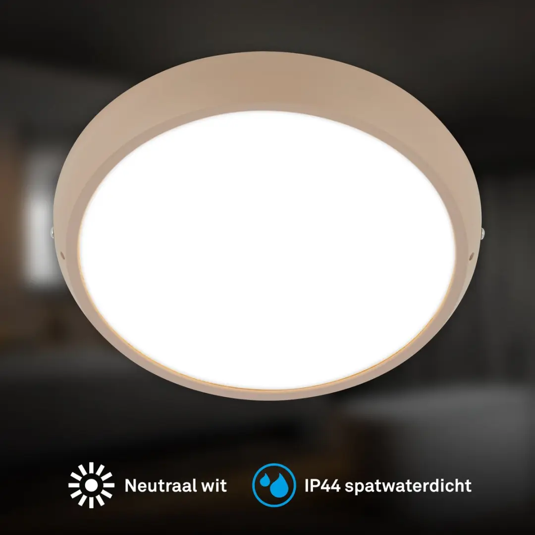 Briloner Navaro LED Plafondlamp 18W - Ø27cm - Beige