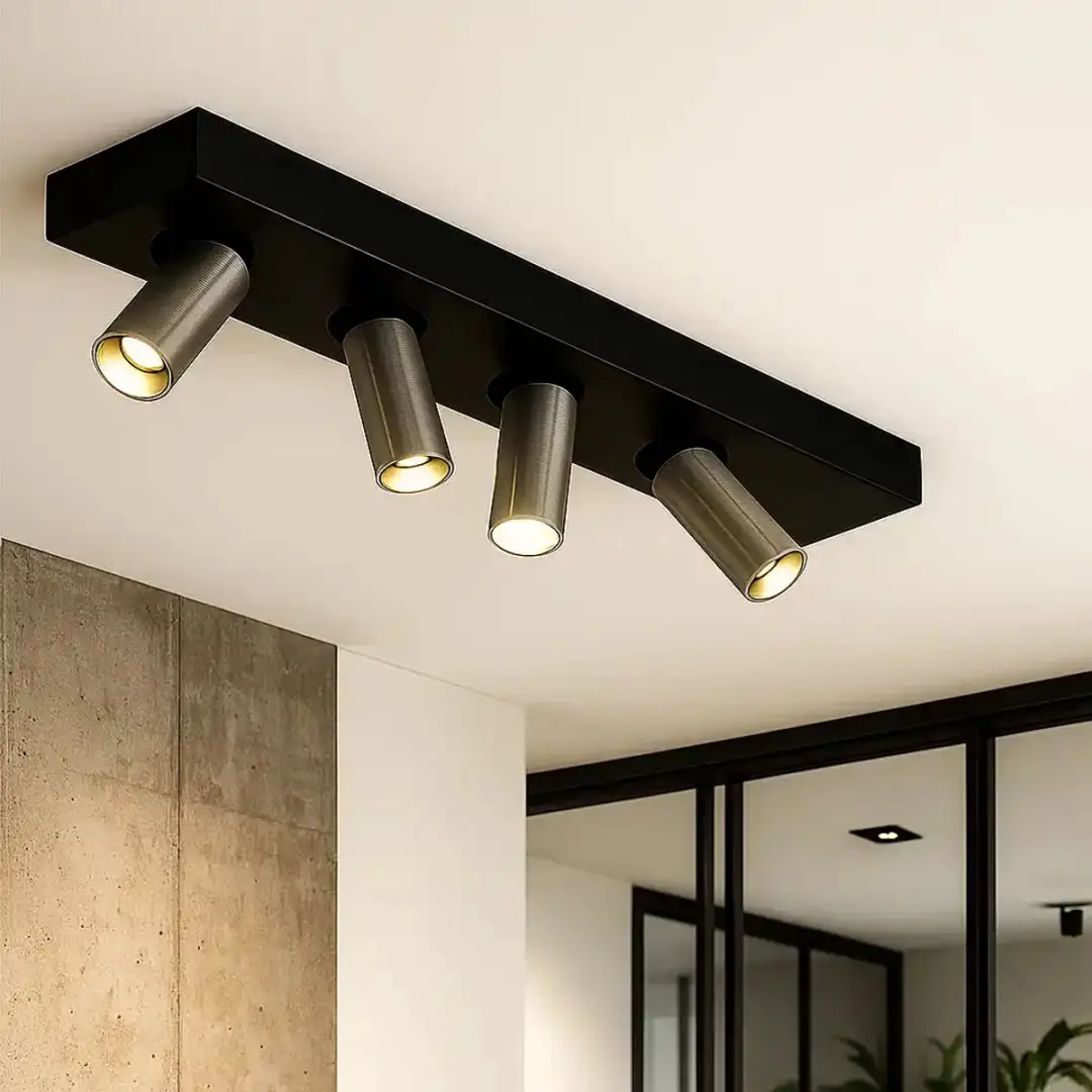 Highlight Spot Eliano 4 Lichts 48cm - Zwart Mat Chroom