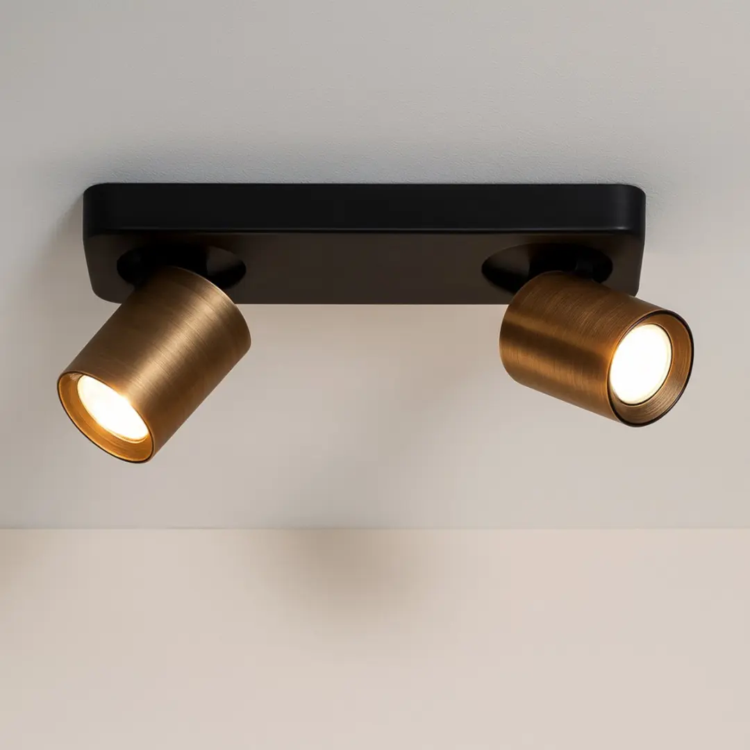 Highlight Oliver Opbouwspot - 2x GU10 26cm Brons/Zwart