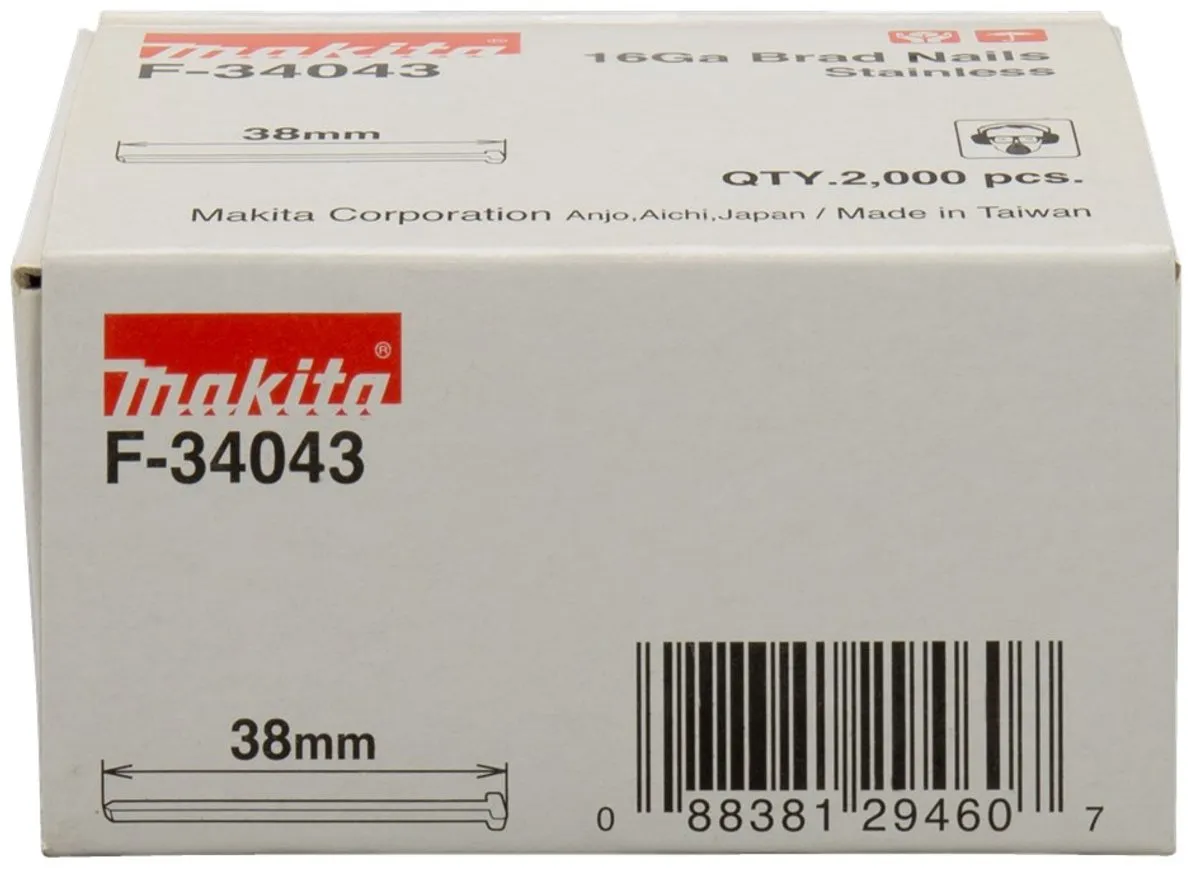 Makita F-34043 Brad RVS 38mm - 2000 Stuks