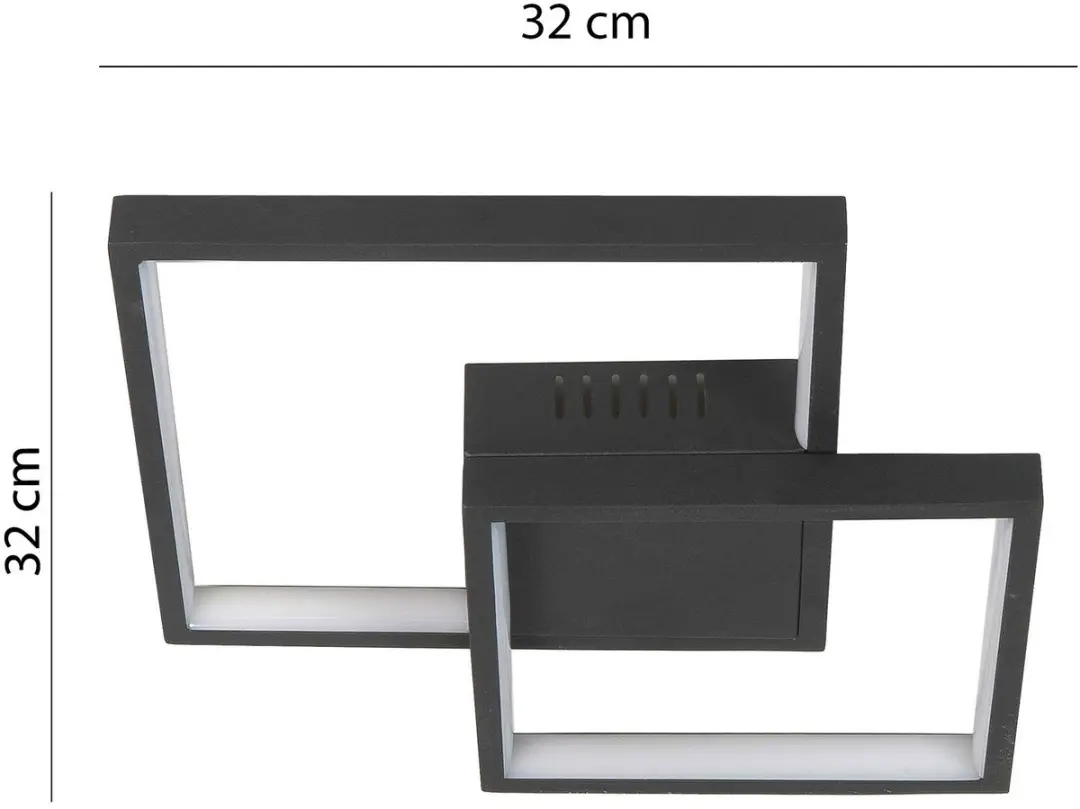 Highlight Piazza Plafondlamp 32cm - Zwart