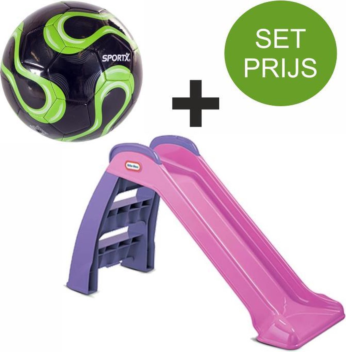 Little tikes first slide roze glijbaan + Voetbal