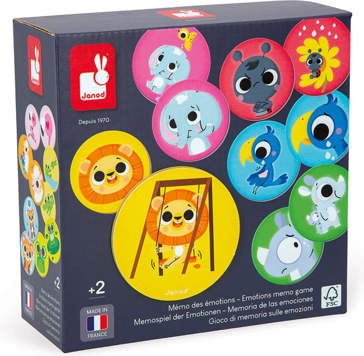 Janod Memo Emoties Geheugenspel - 2625 - Multicolor