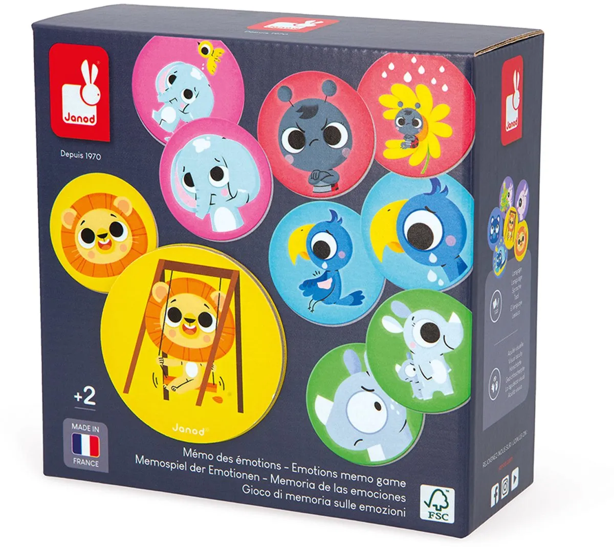 Janod Memo Emoties Geheugenspel - 2625 - Multicolor