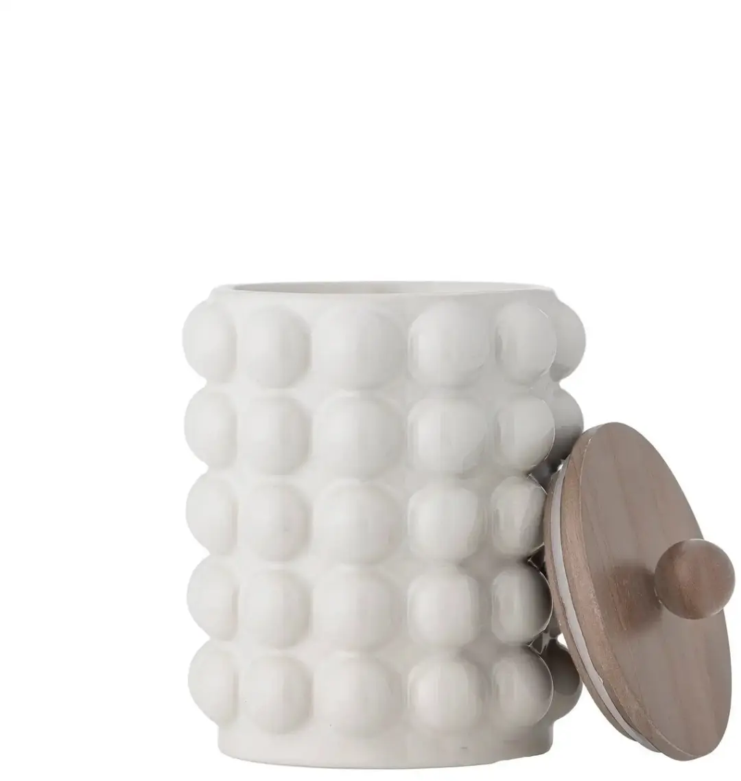 Bloomingville Madge Bewaarpot Aardewerk - 1,3L - Wit