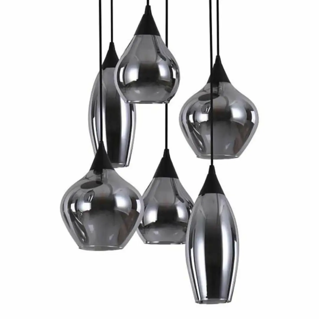 HighLight Cambio Hanglamp 8 Lichts - Zwart/Smoke