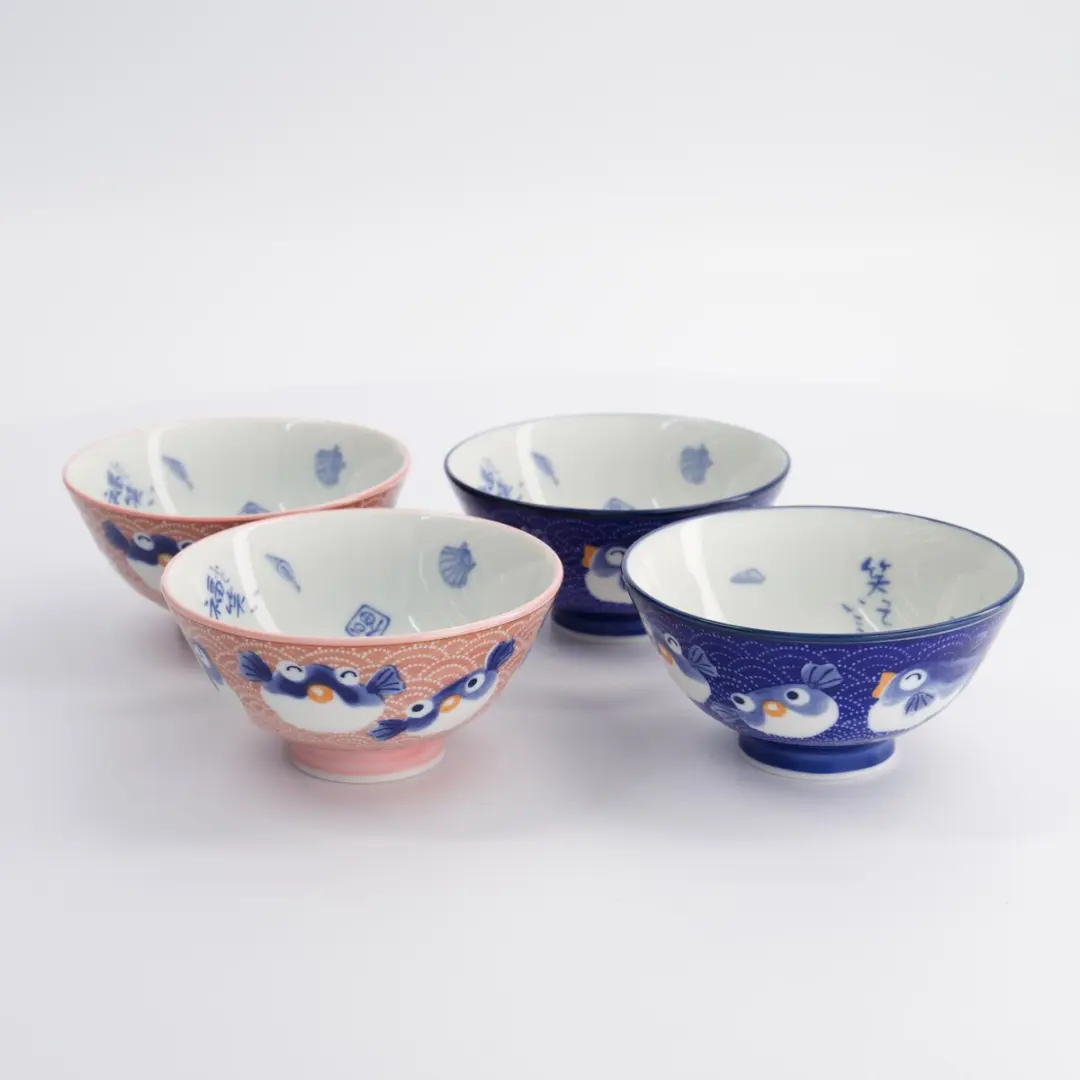 Tokyo Design Studio Kommen Giftset Kogelvis - 4 Stuks - 11,3x5,8cm - afbeelding 6 van 6