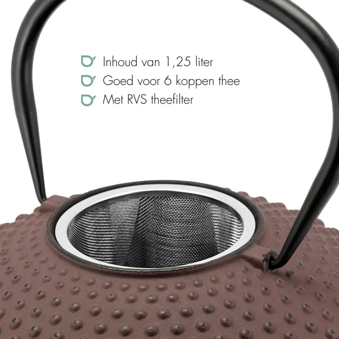 Bredemeijer Theepot Xilin 1,25L Gietijzer - Aubergine