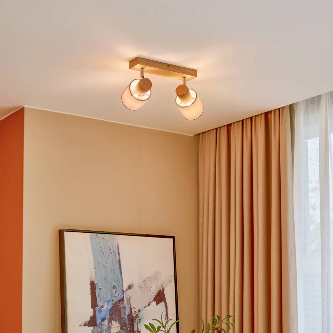 Lindby Buitenspot 2 Lichtpunten Hout Wit - E14