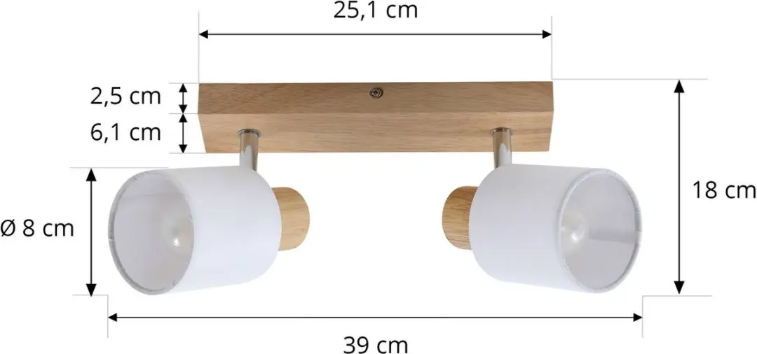Lindby Buitenspot 2 Lichtpunten Hout Wit - E14