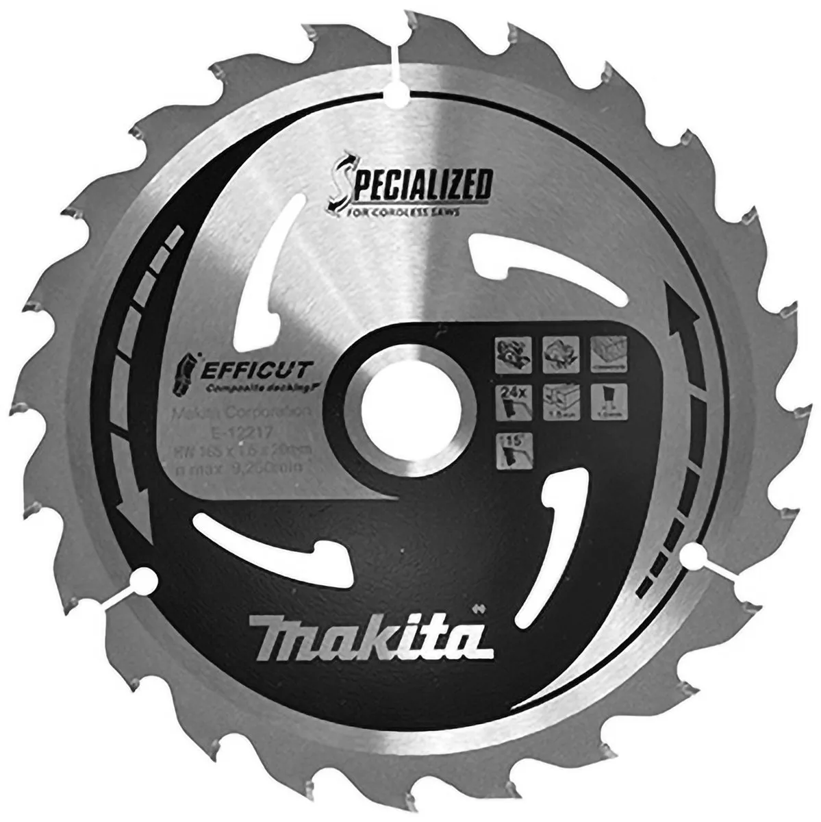 Makita E-12142 Cirkelzaagblad WPC 165mm 24T